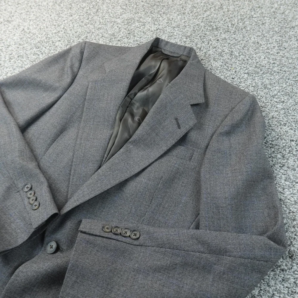 VTG Christian Dior Blazer Mens M Gray Wool Button Sport Coat Suit Jacket Top USA